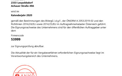 ANKÖ Führungsbestätigung 2020